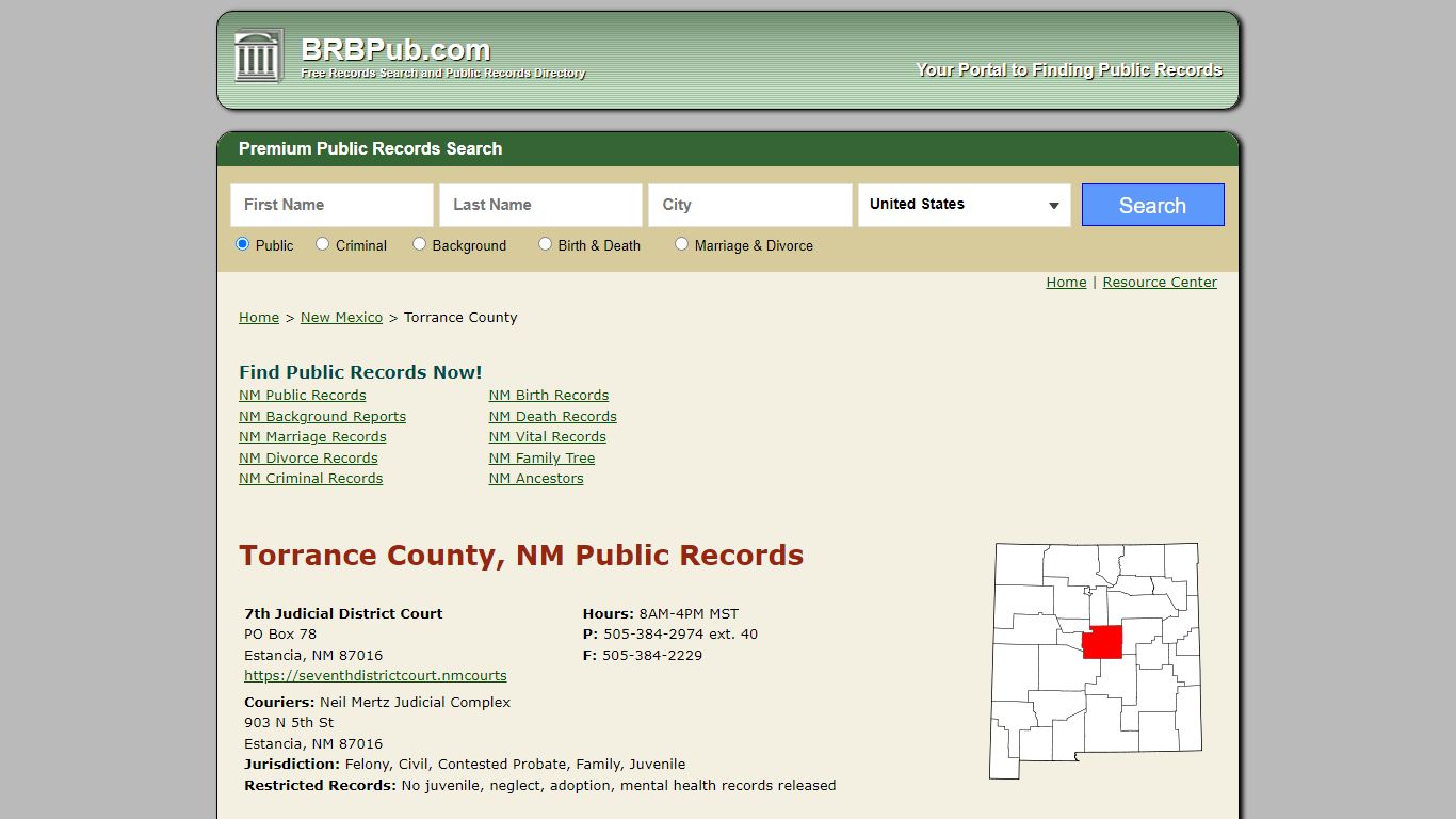 Torrance County Public Records | Search New Mexico Government Databases