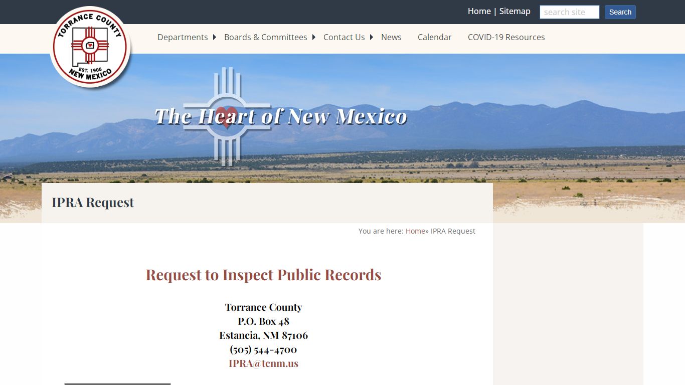 Torrance County, New Mexico - IPRA Request